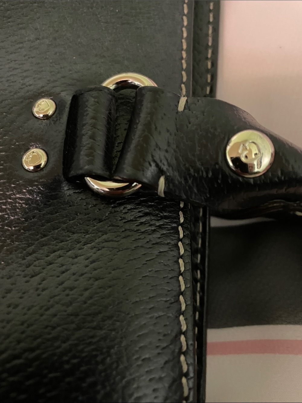 kate spade Black Leather Tote with Gold Logo Plate - Picture 7 of 11